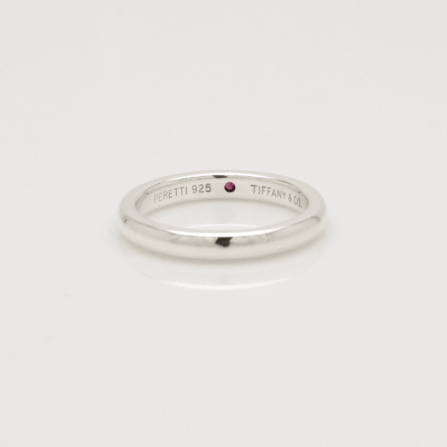 Tiffany & Co. Ruby Stacking Band Ring Sterling Silver 925