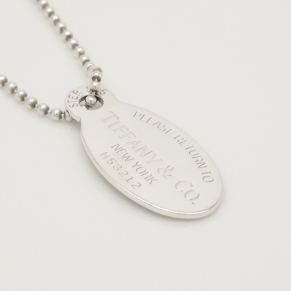 TIFFANY&Co.リターントゥ ティファニー オーバル タグ ボール チェーン ネックレス AG925