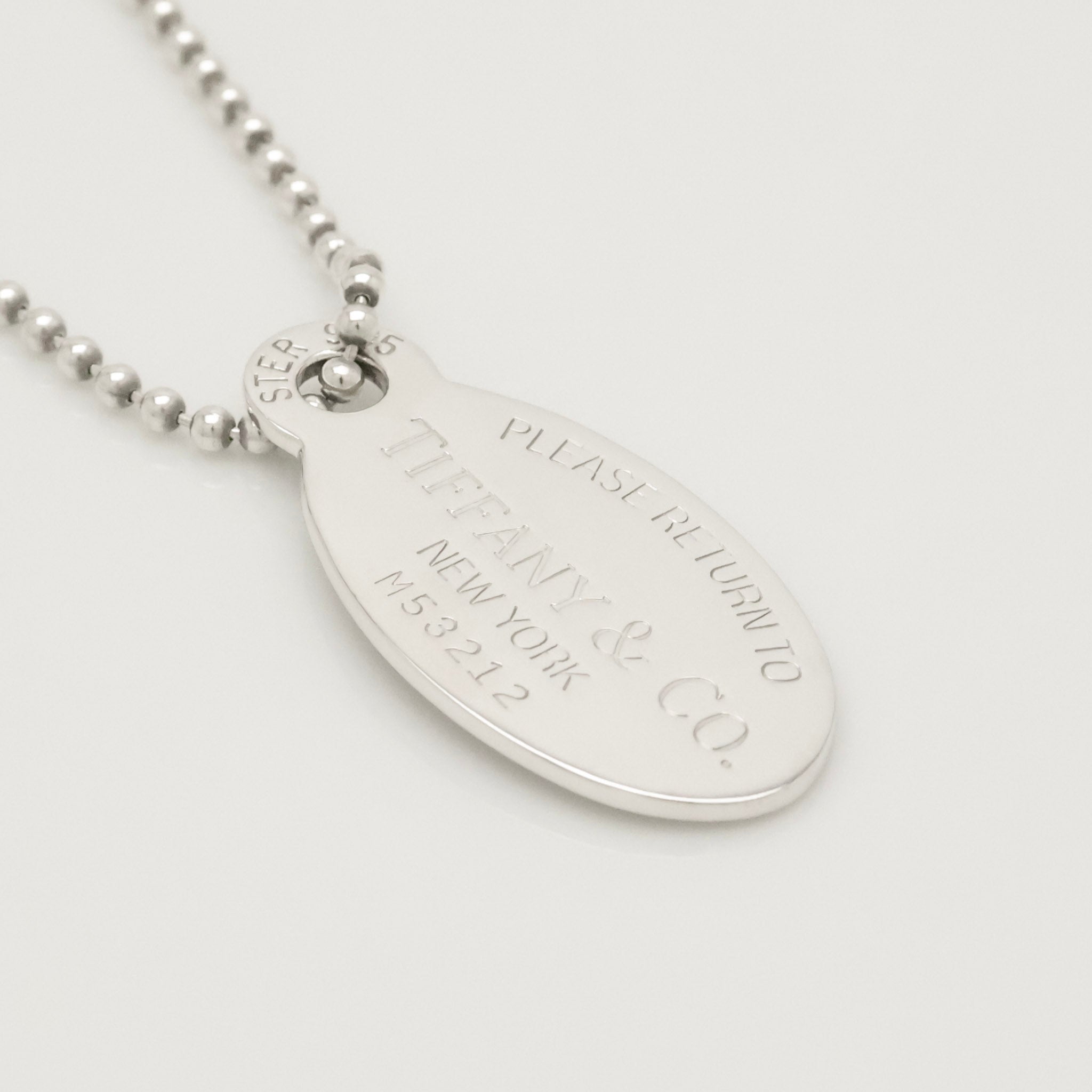 TIFFANY&Co.リターントゥ ティファニー オーバル タグ ボール チェーン ネックレス AG925
