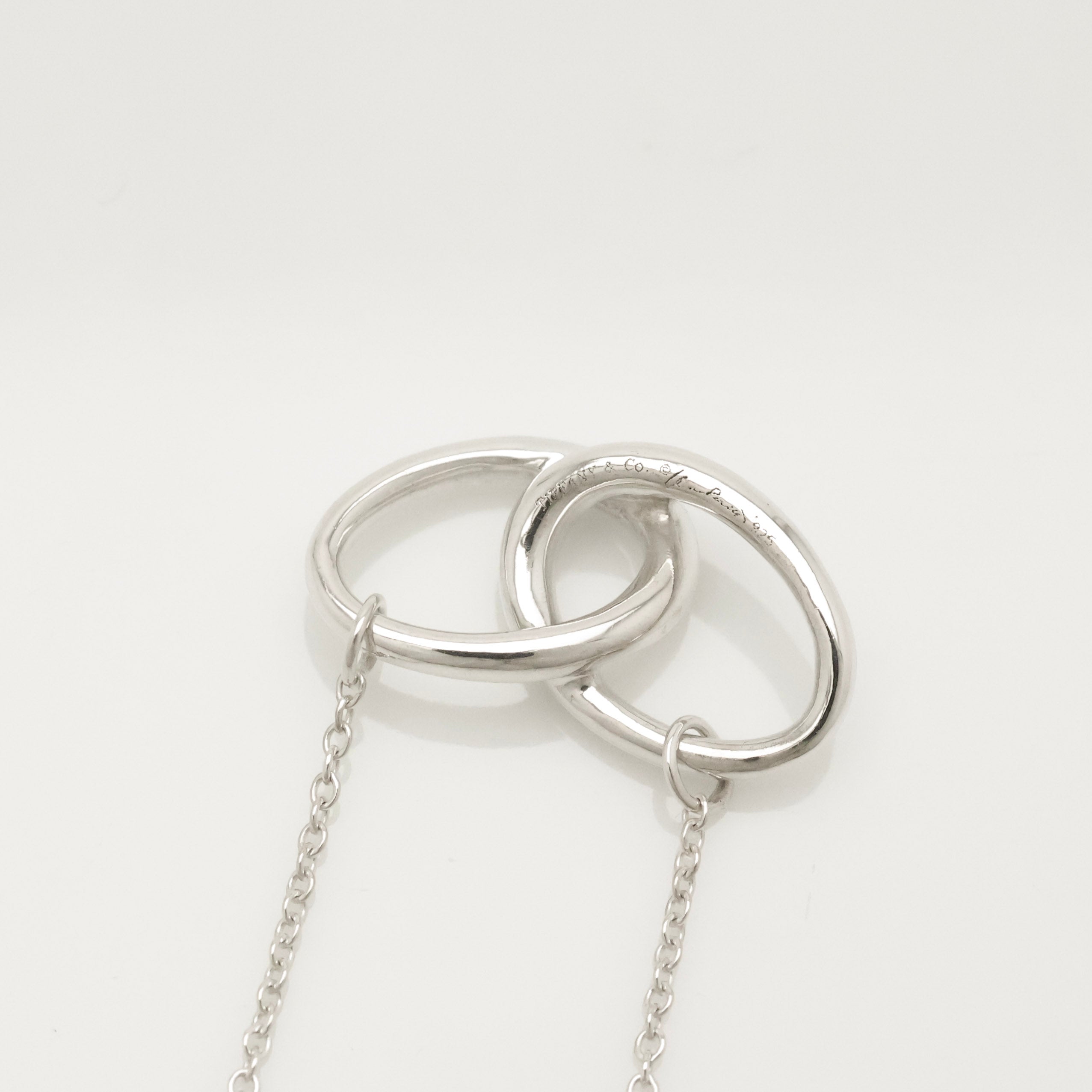  Tiffany & Co. Double Loop Necklace Pendant   Sterling Silver  925