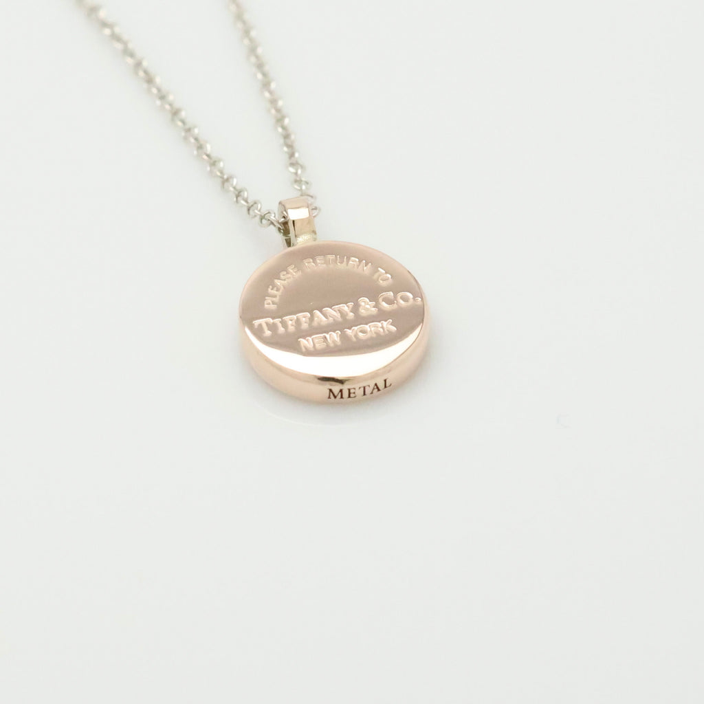 Tiffany & Co. Return to Round Necklace Rubedo & Sterling Silver 925 