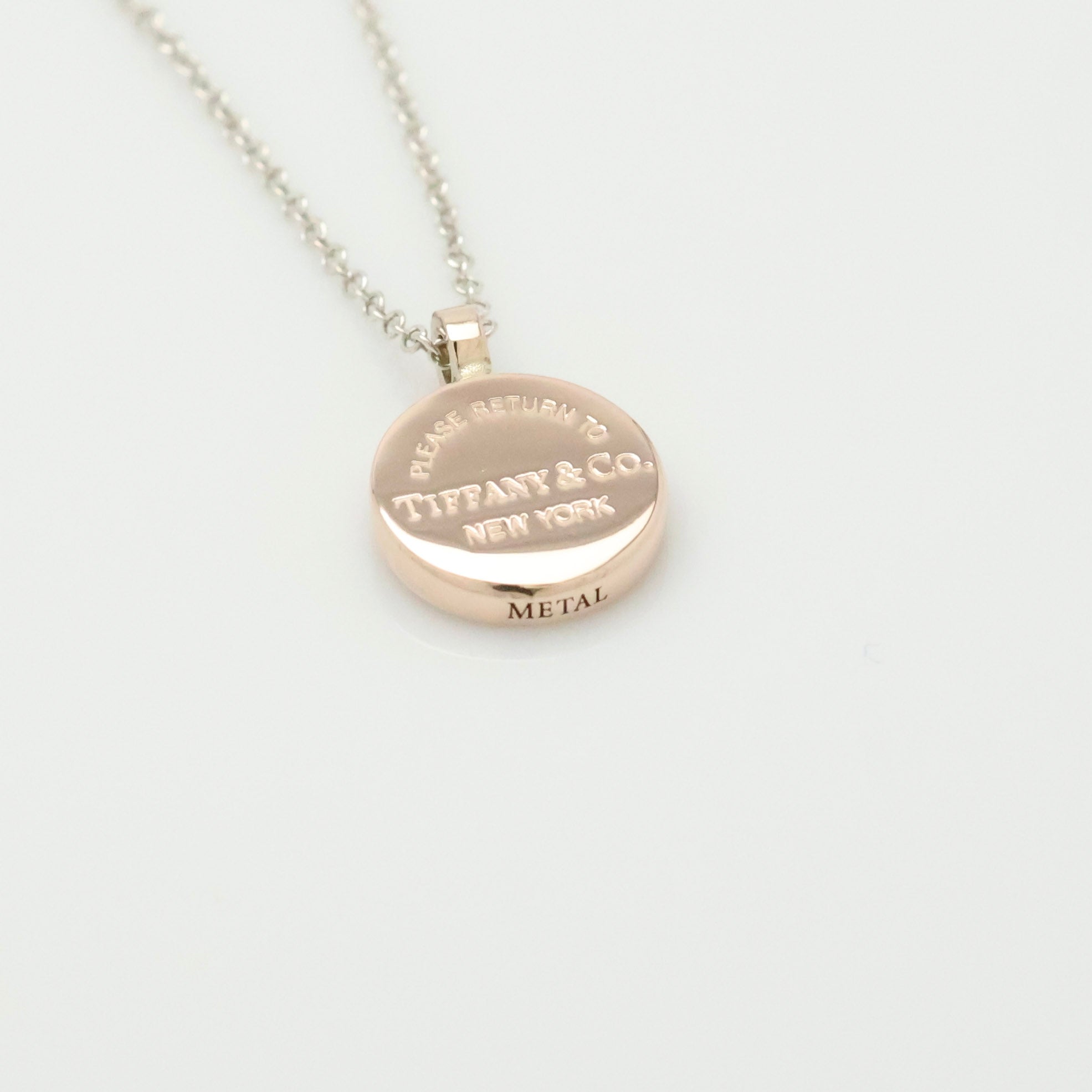 Tiffany & Co. Return to Round Necklace Rubedo & Sterling Silver 925 