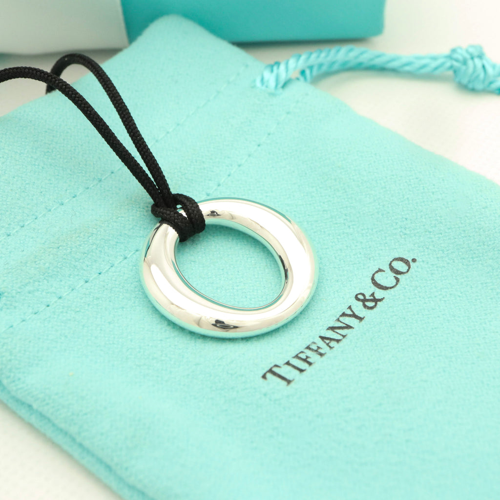  Tiffany & Co. Seviana Silk Cord Necklace Sterling Silver 925