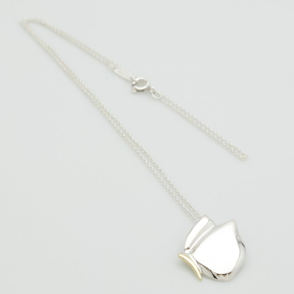 TIFFANY&Co. 蝶 バタフライ コンビ ネックレス AG925 AU750