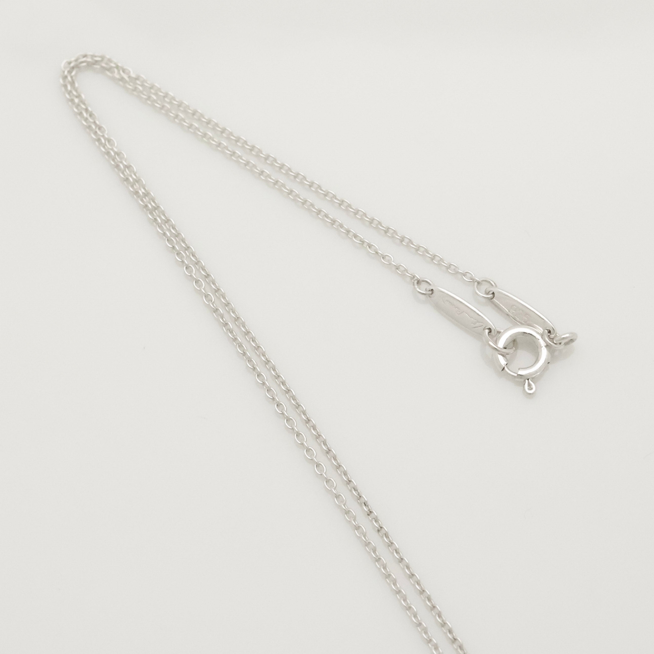 Tiffany & Co. Initial Letter "M" Necklace Pendant Sterling Silver 925