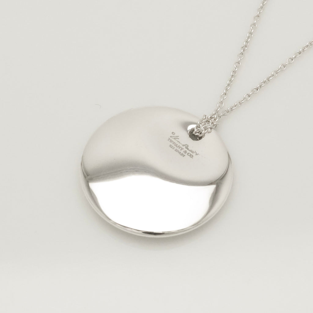 Tiffany & Co. Round Circle Disc Necklace Pendant  Sterling Silver  925