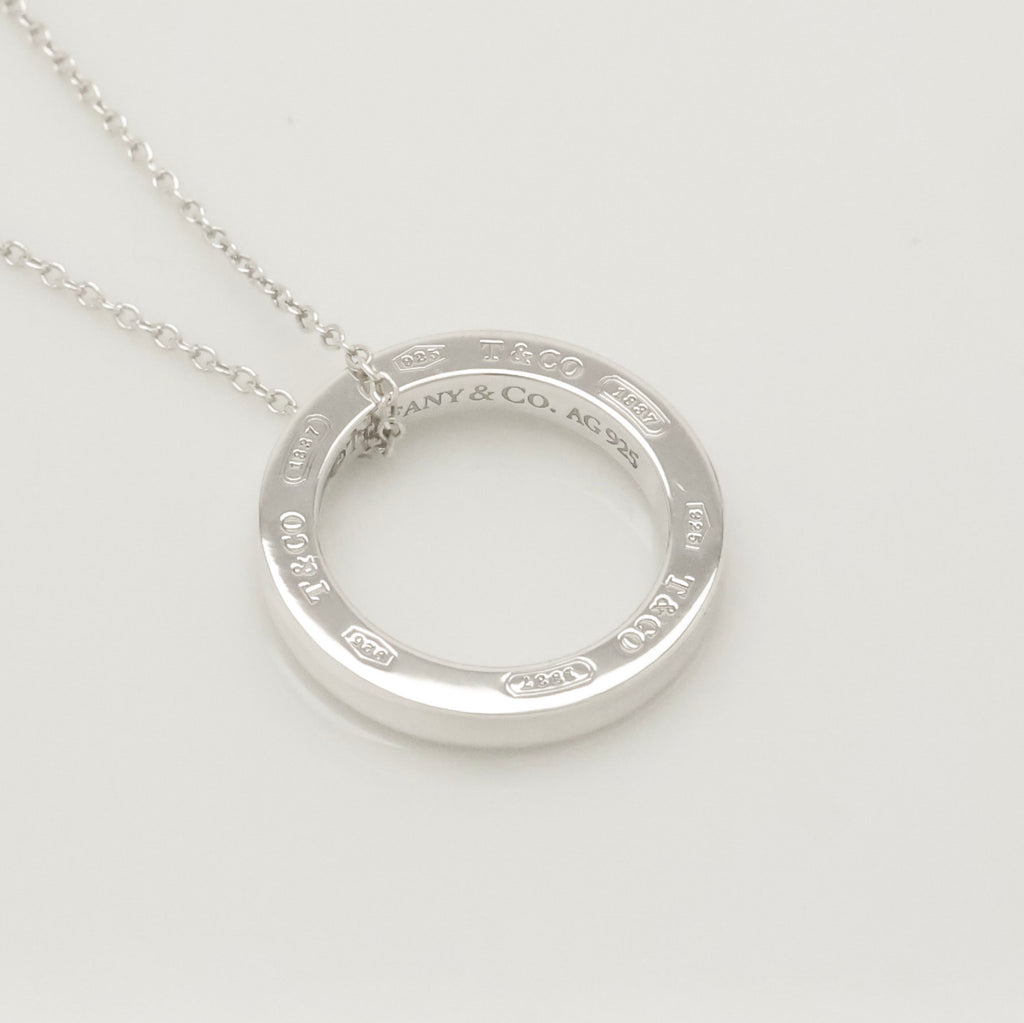 Tiffany & Co. Round Circle Pendant Necklace Sterling Silver 925