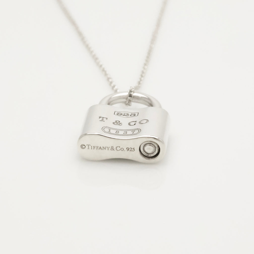 Tiffany & Co 1837 Padlock Necklace Pendant Sterling Silver 925 Chain