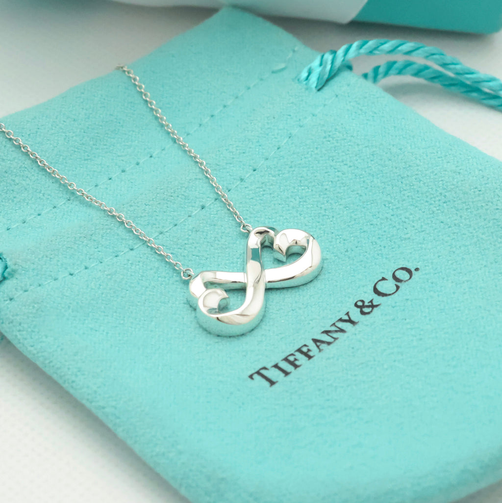  Tiffany & Co. Picasso Double Loving Heart Necklace Sterling Silver 925