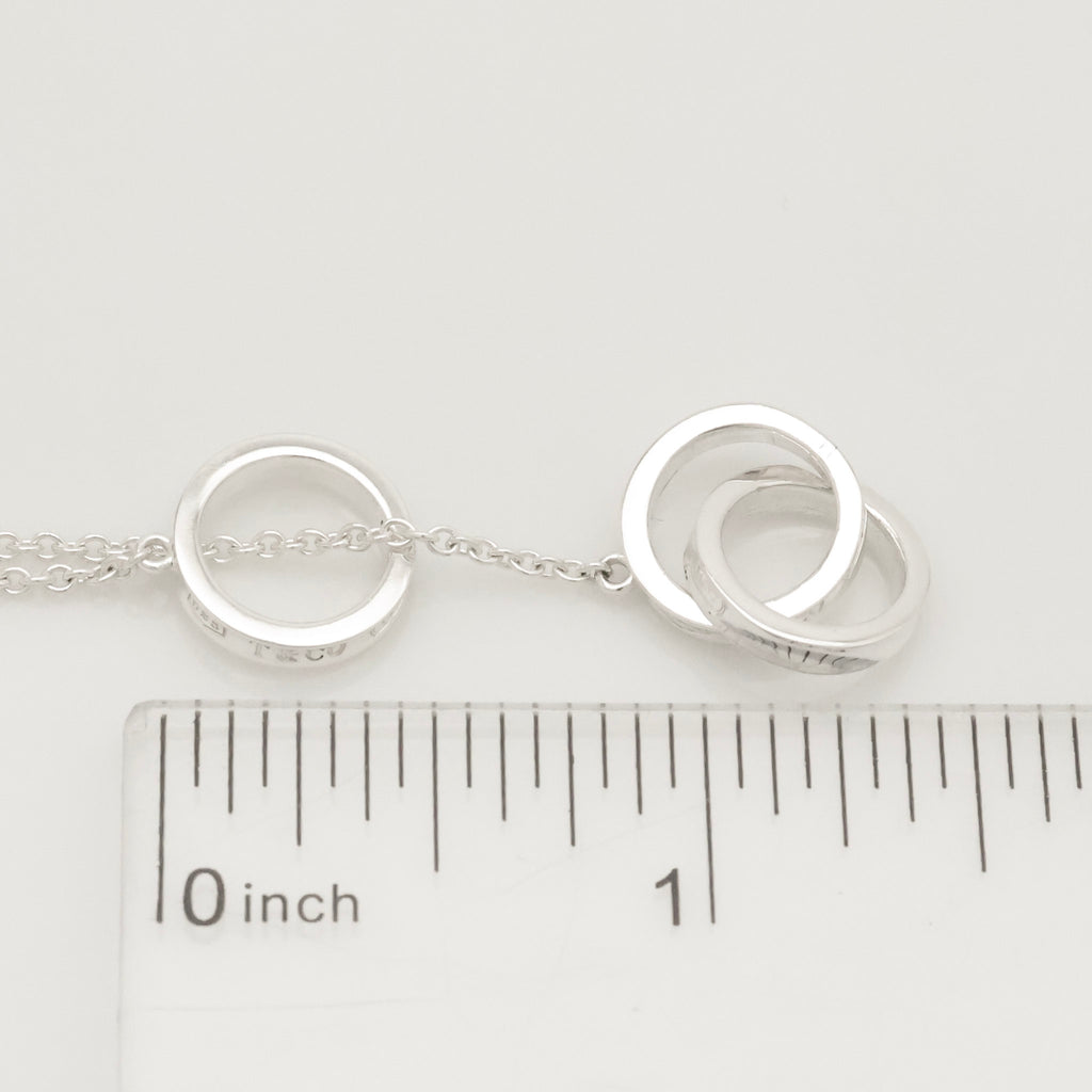 Tiffany & Co. 1837 Interlocking Circles Lariat Necklace Sterling Silver 925