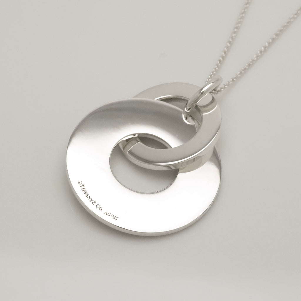  Tiffany & Co. 1837 Interlocking Circles Drop Necklace Sterling Silver 925 