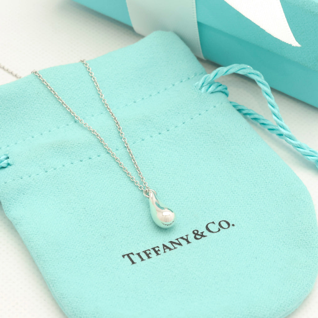 Tiffany & Co. Teardrop Necklace Pendant Sterling Silver 925 