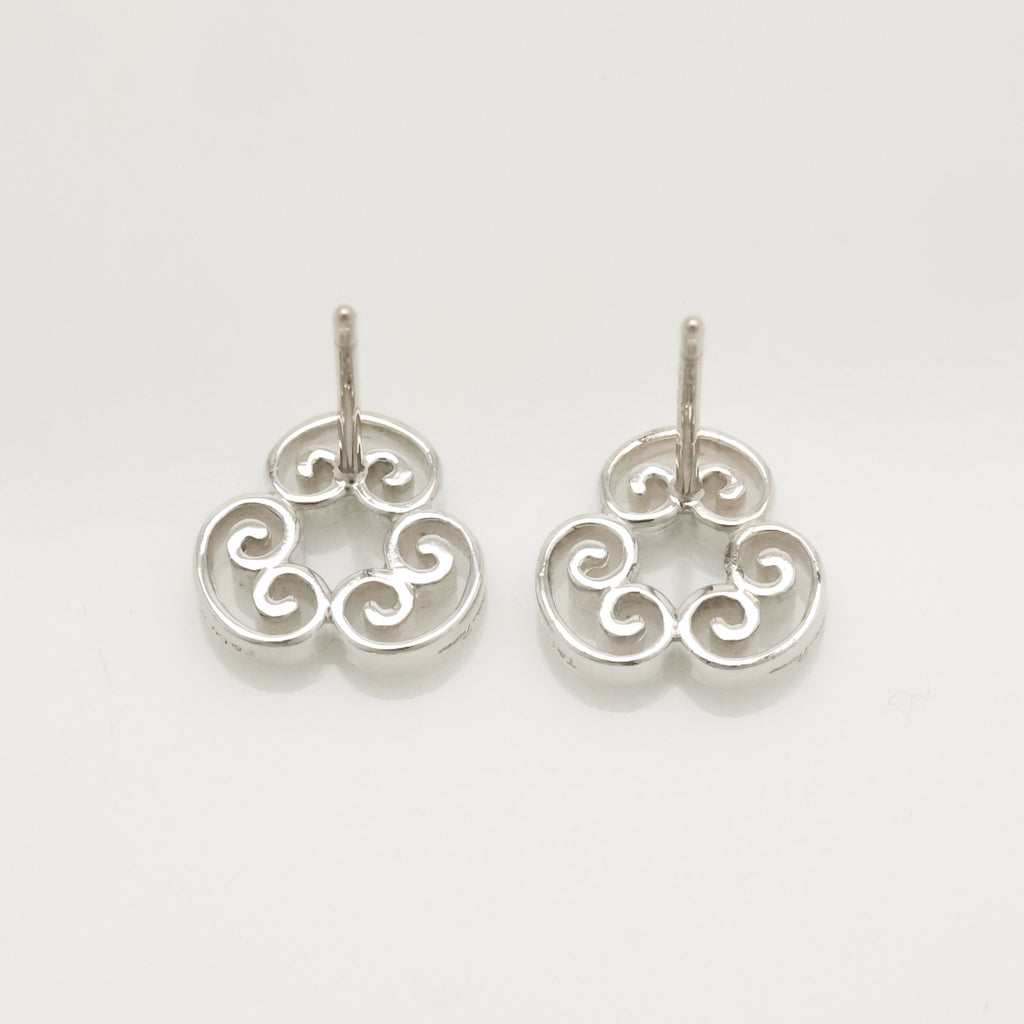 Tiffany & Co. Venezia Goldoni Triplo Stud Earrings Sterling Silver 925