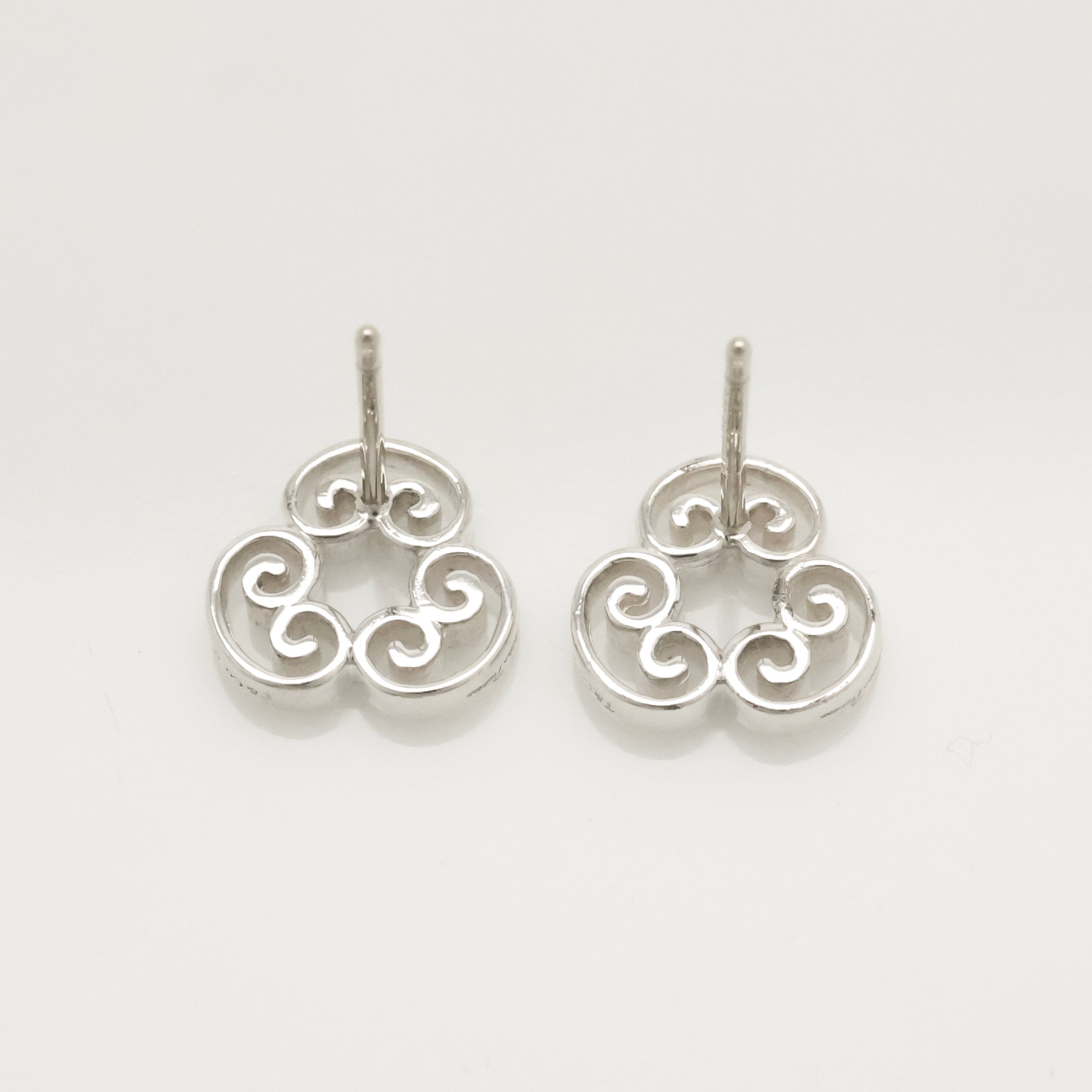 Tiffany & Co. Venezia Goldoni Triplo Stud Earrings Sterling Silver 925
