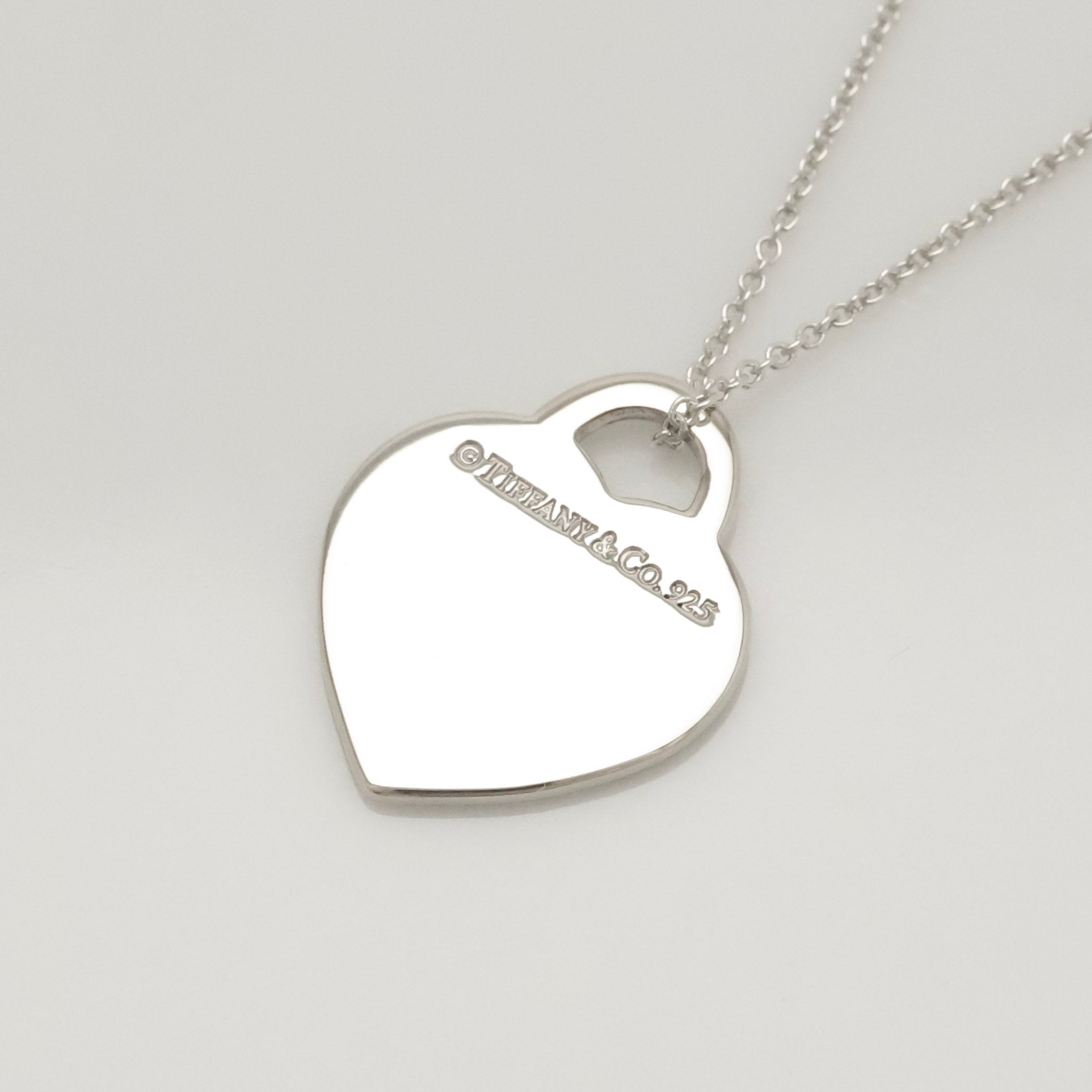 Tiffany & Co. Notes I LOVE YOU Heart Pendant Necklace Sterling Silver 925