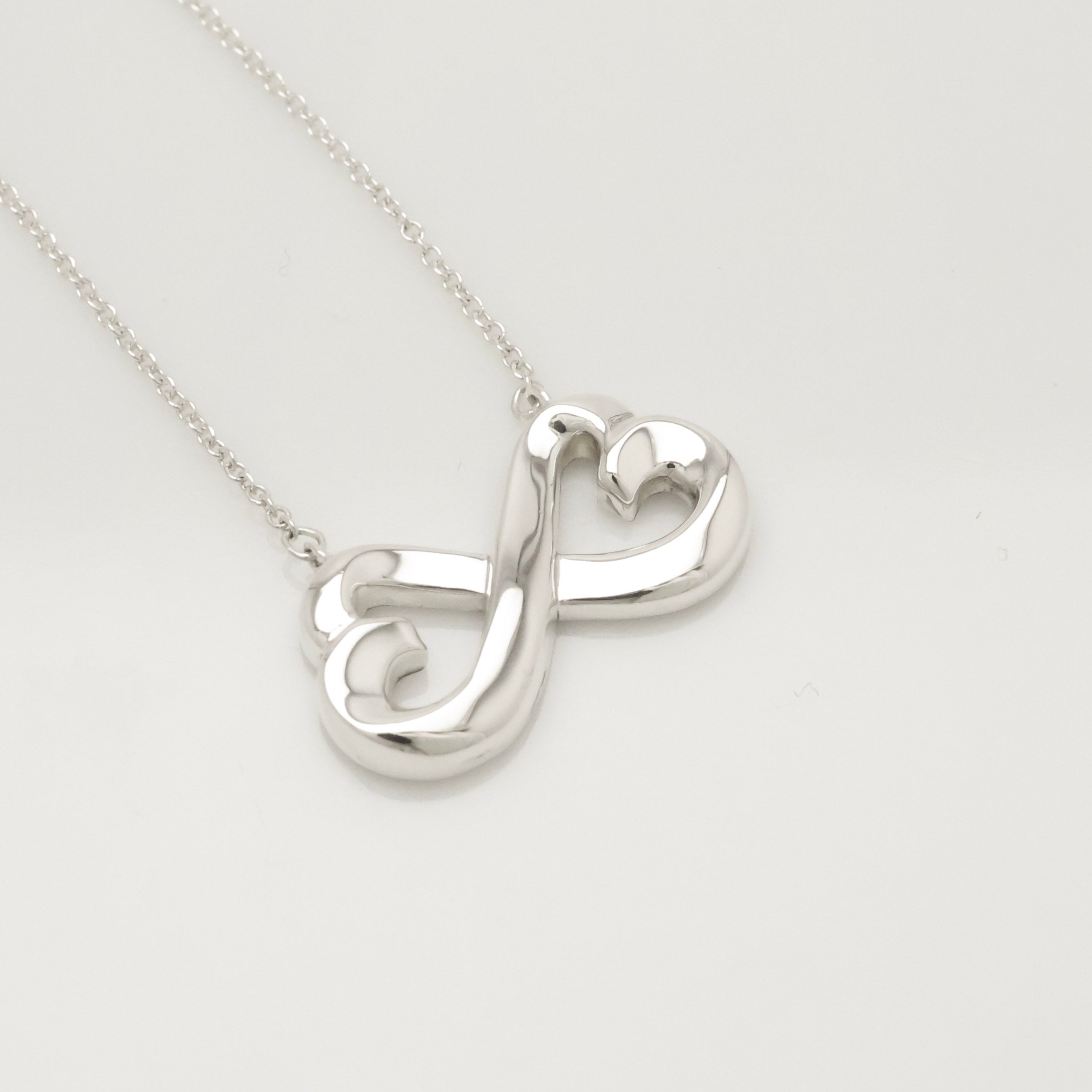  Tiffany & Co. Picasso Double Loving Heart Necklace Sterling Silver 925