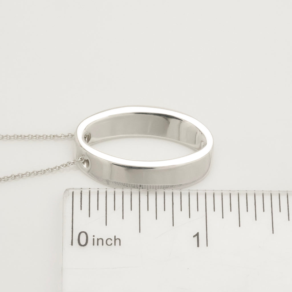 Tiffany & Co. 3D Geometric Oval Necklace Sterling Silver 925