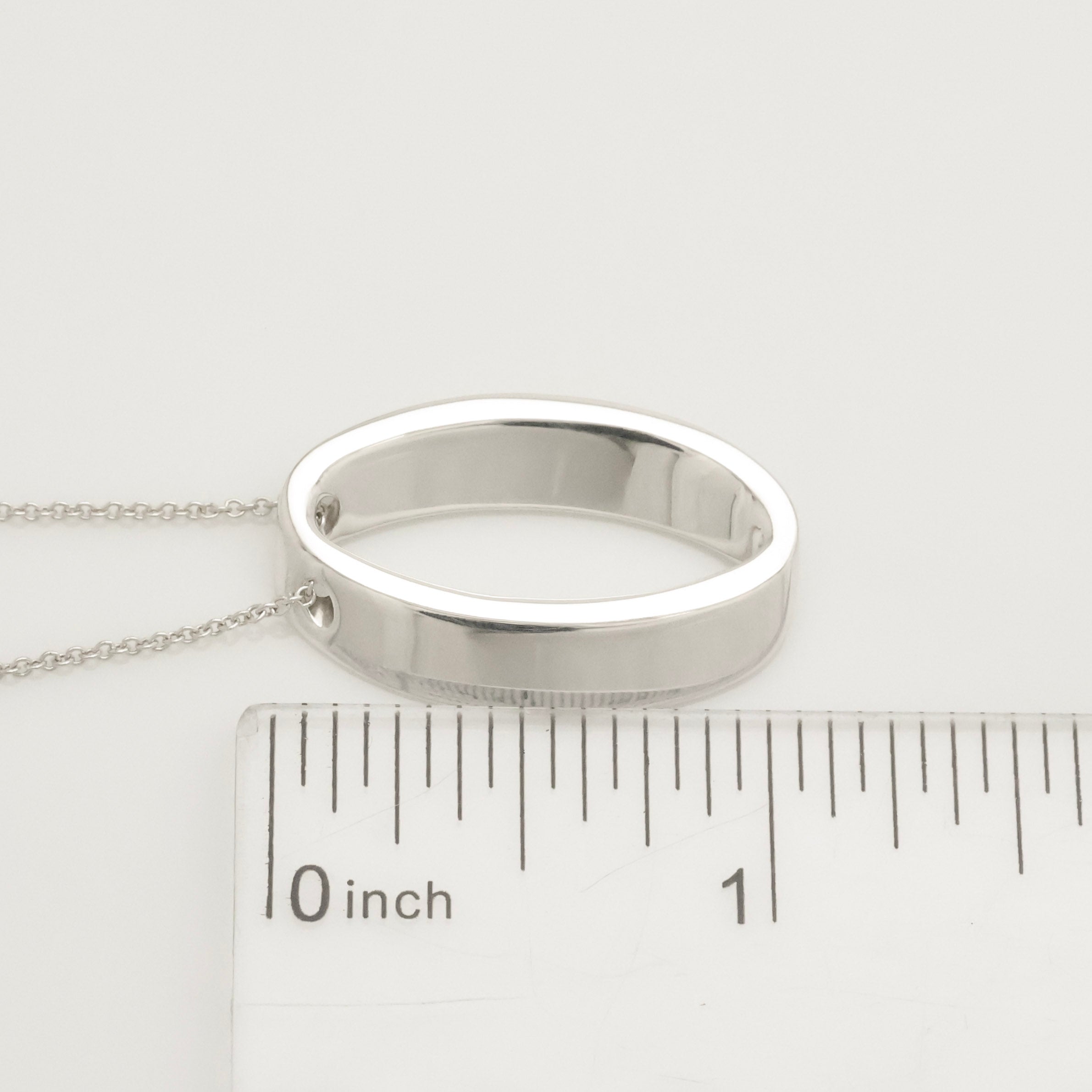 Tiffany & Co. 3D Geometric Oval Necklace Sterling Silver 925