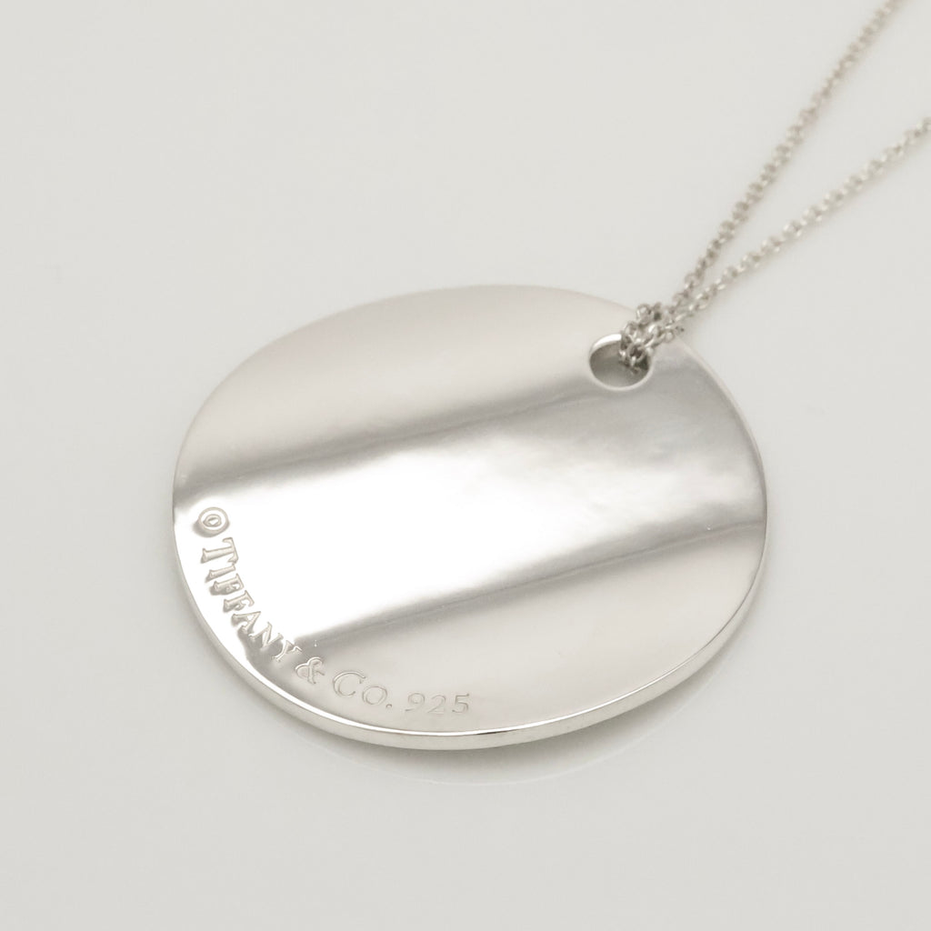 Tiffany & Co. Notes New York Large Wavy Round Circle Necklace Sterling Silver 925