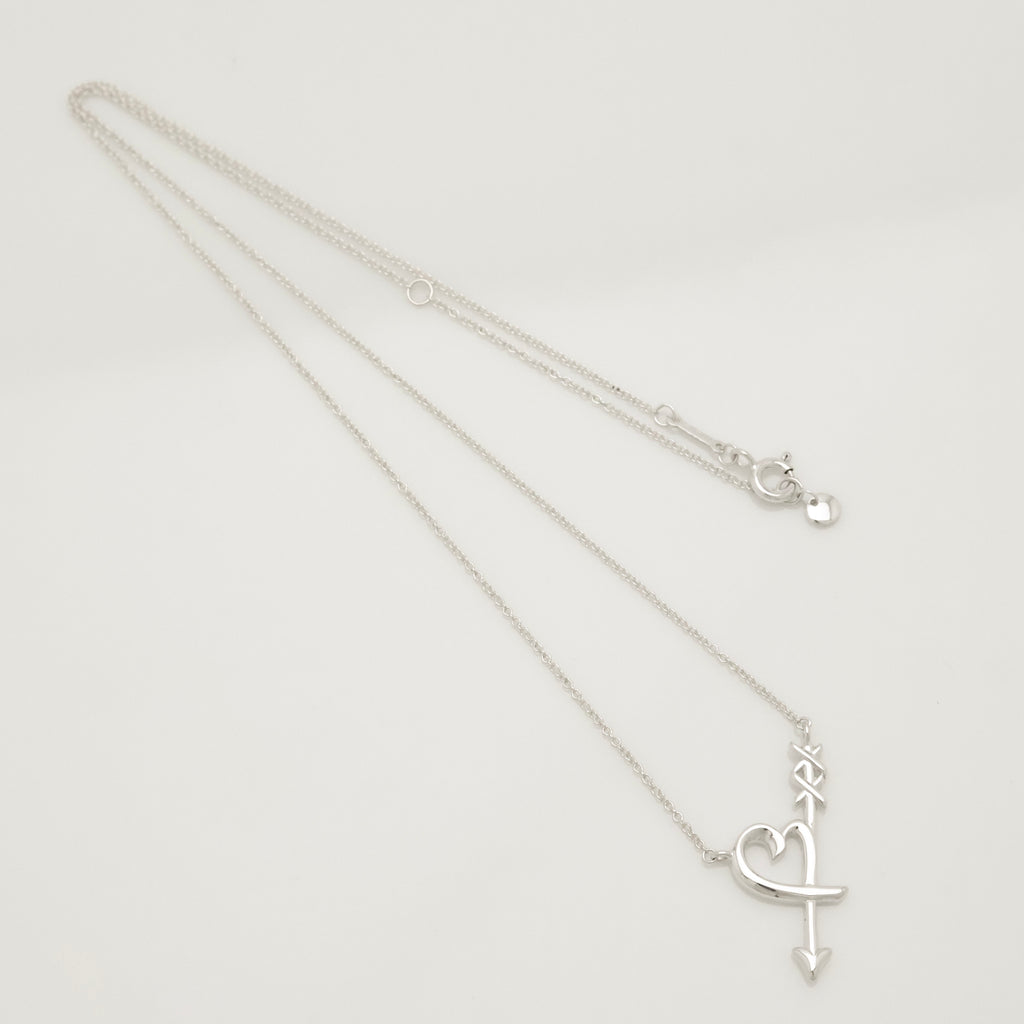  Tiffany & Co. Loving Heart Arrow Necklace Sterling Silver 925 