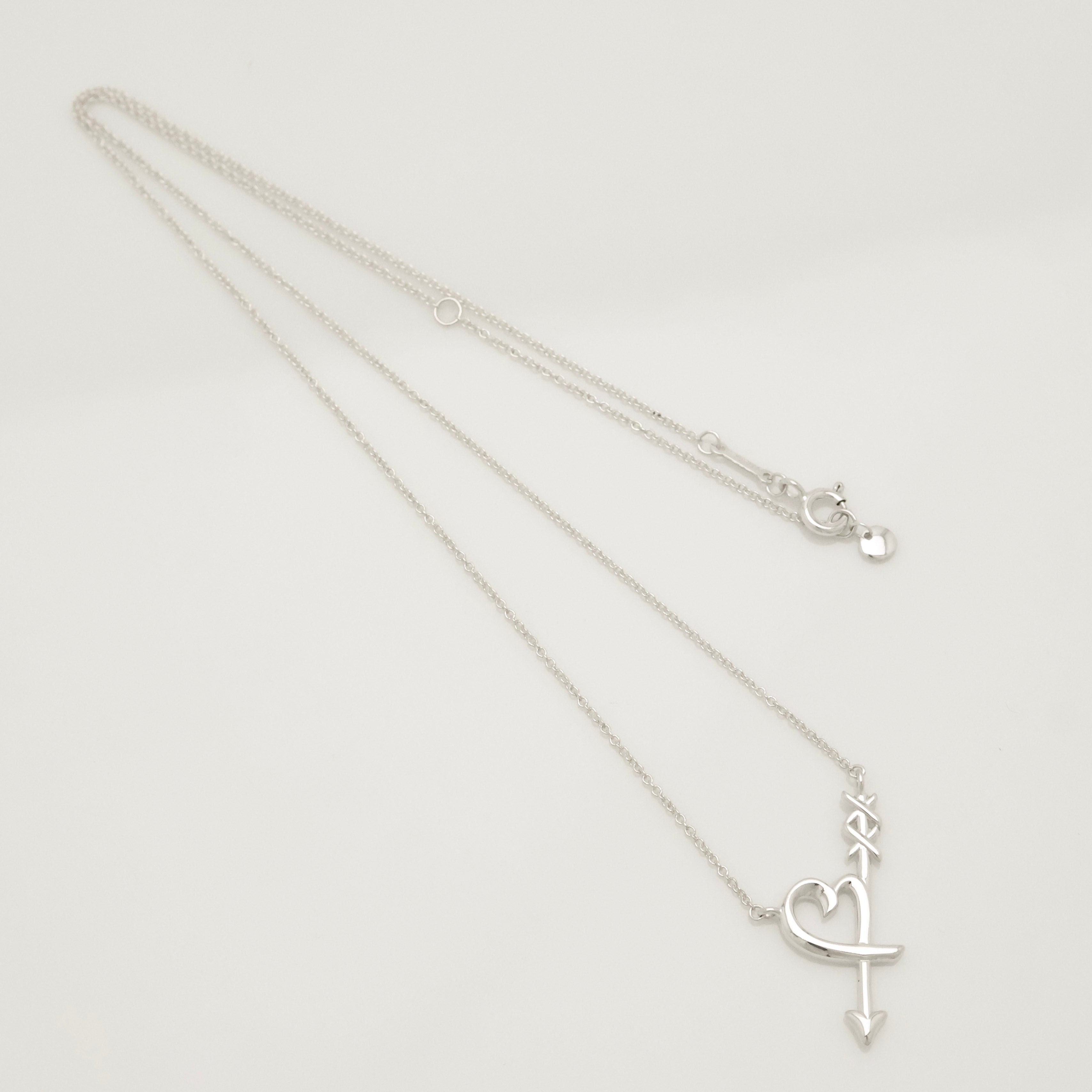  Tiffany & Co. Loving Heart Arrow Necklace Sterling Silver 925 