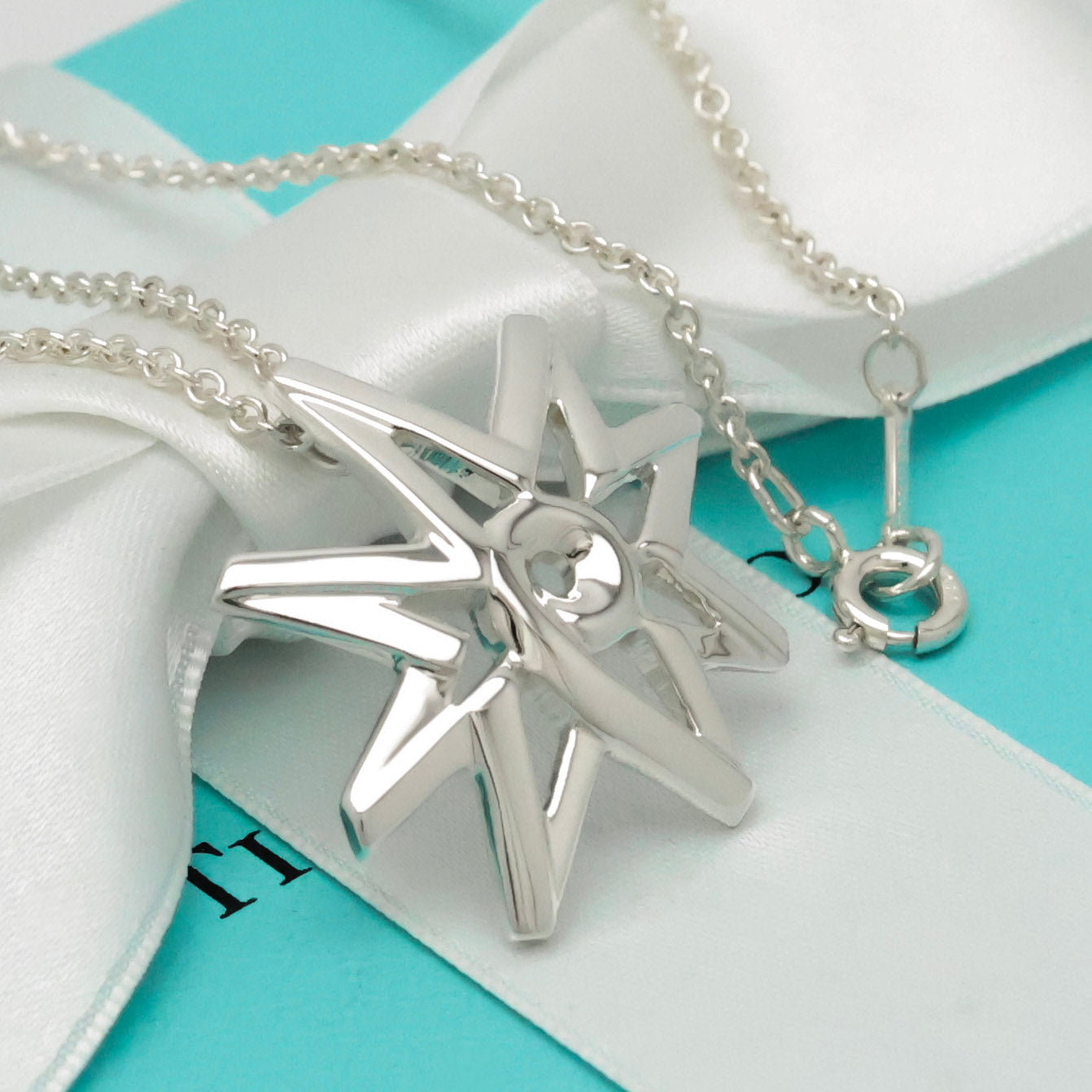  Tiffany & Co. Picasso Volume Star Necklace Sterling Silver 925