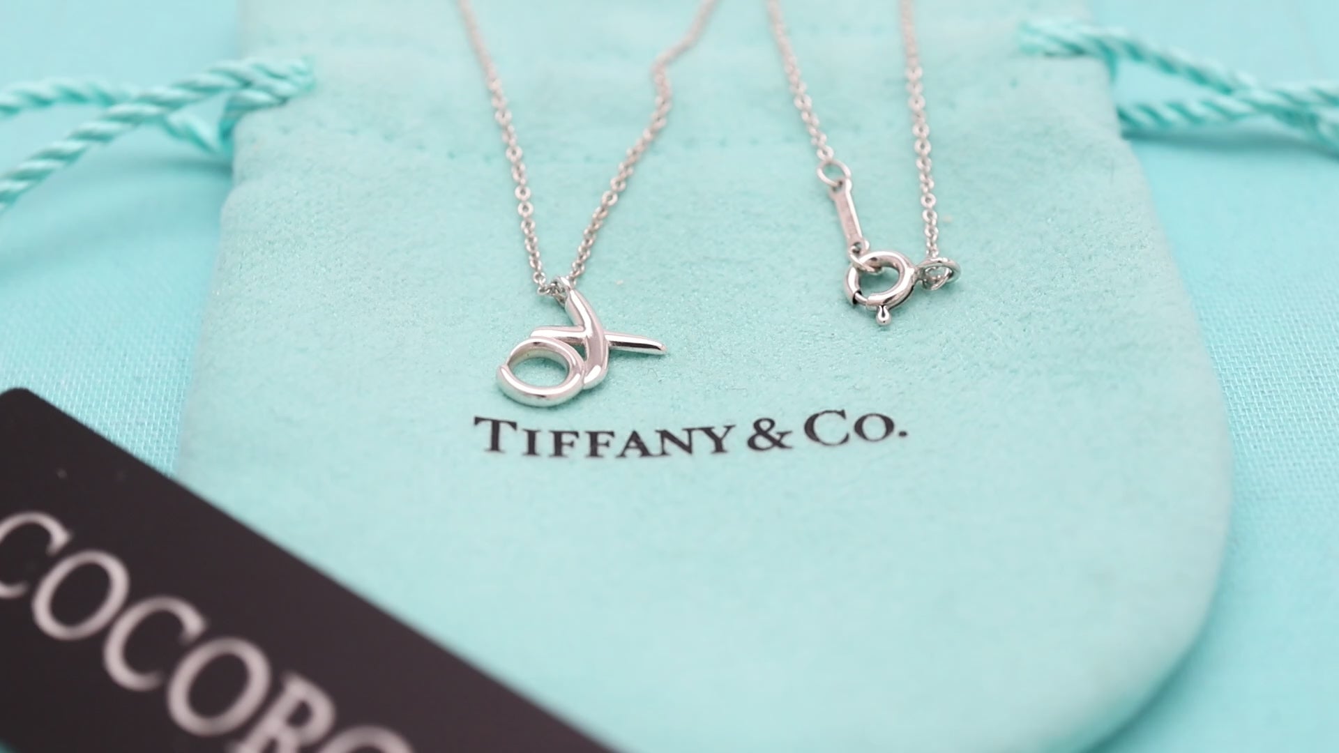 Tiffany & Co. Picasso Love & Kiss XO Necklace Sterling Silver 925