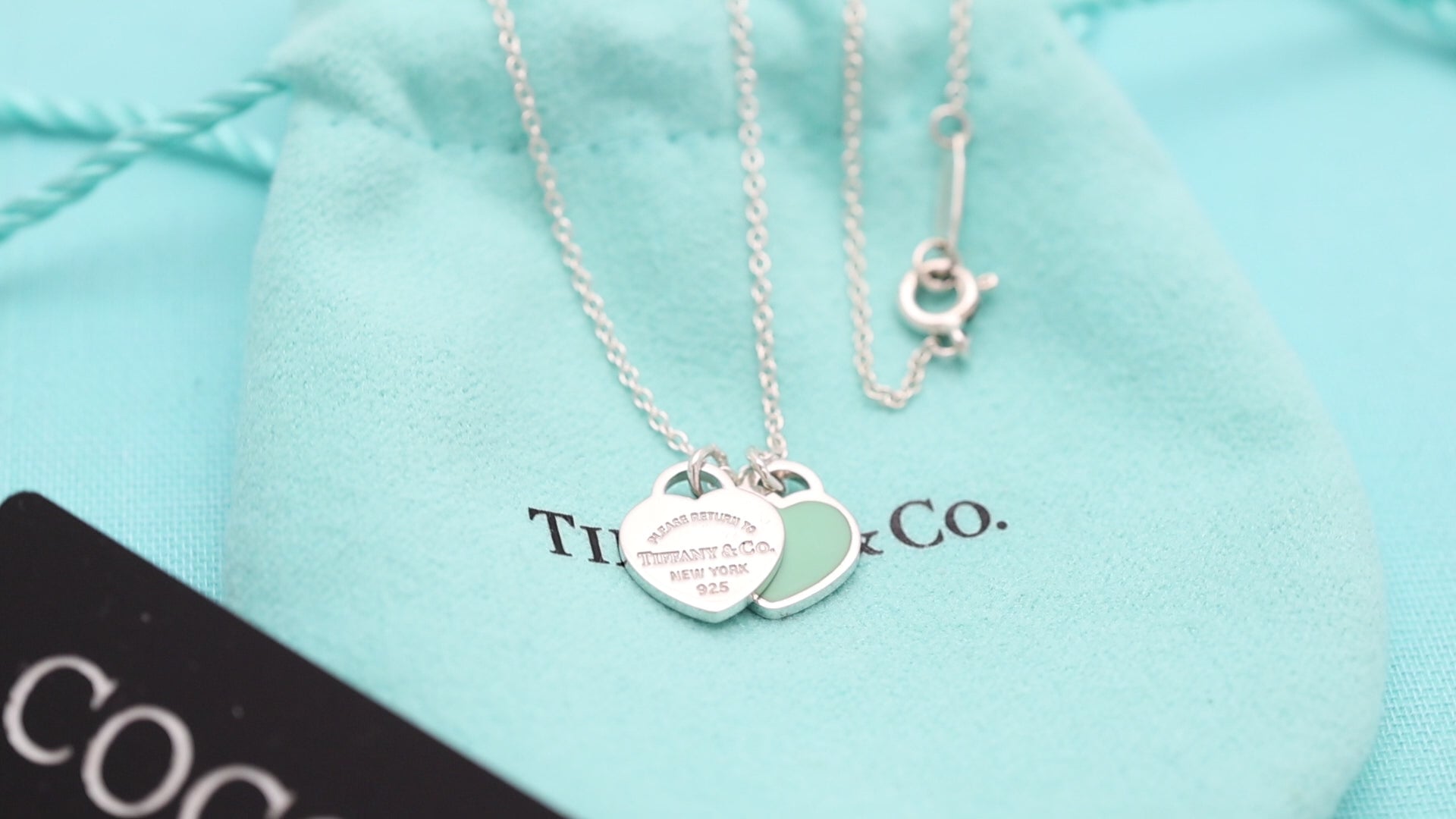 Tiffany & Co. Return to Double Heart Tag Necklace Blue Sterling silver 925