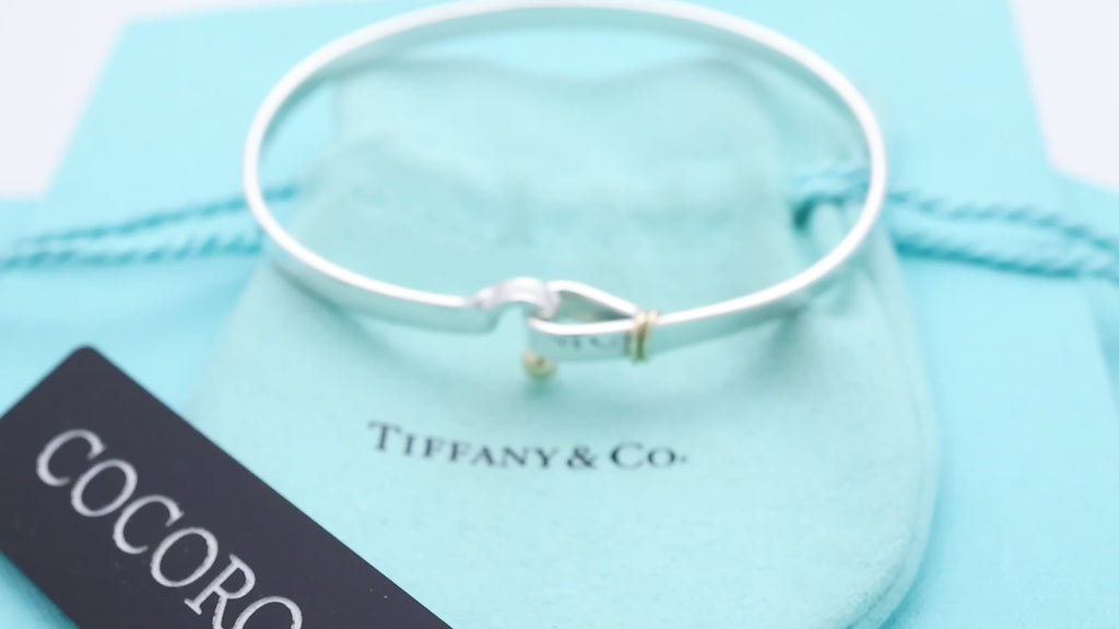 TIFFANY&Co. フック ＆ アイ バングル ブレスレット AG925 AU750