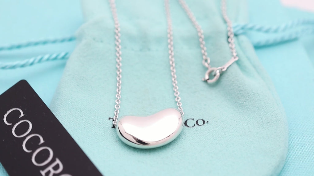  Tiffany & Co. Peretti Large  Bean Necklace  Sterling Silver 925 