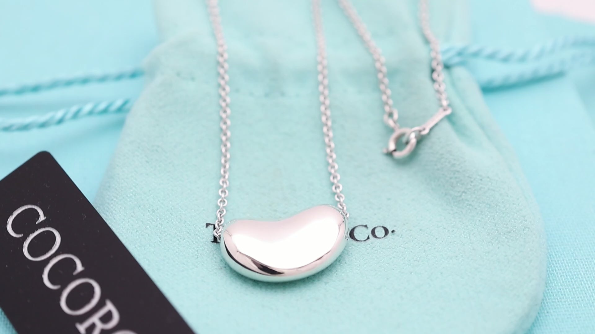  Tiffany & Co. Peretti Large  Bean Necklace  Sterling Silver 925 