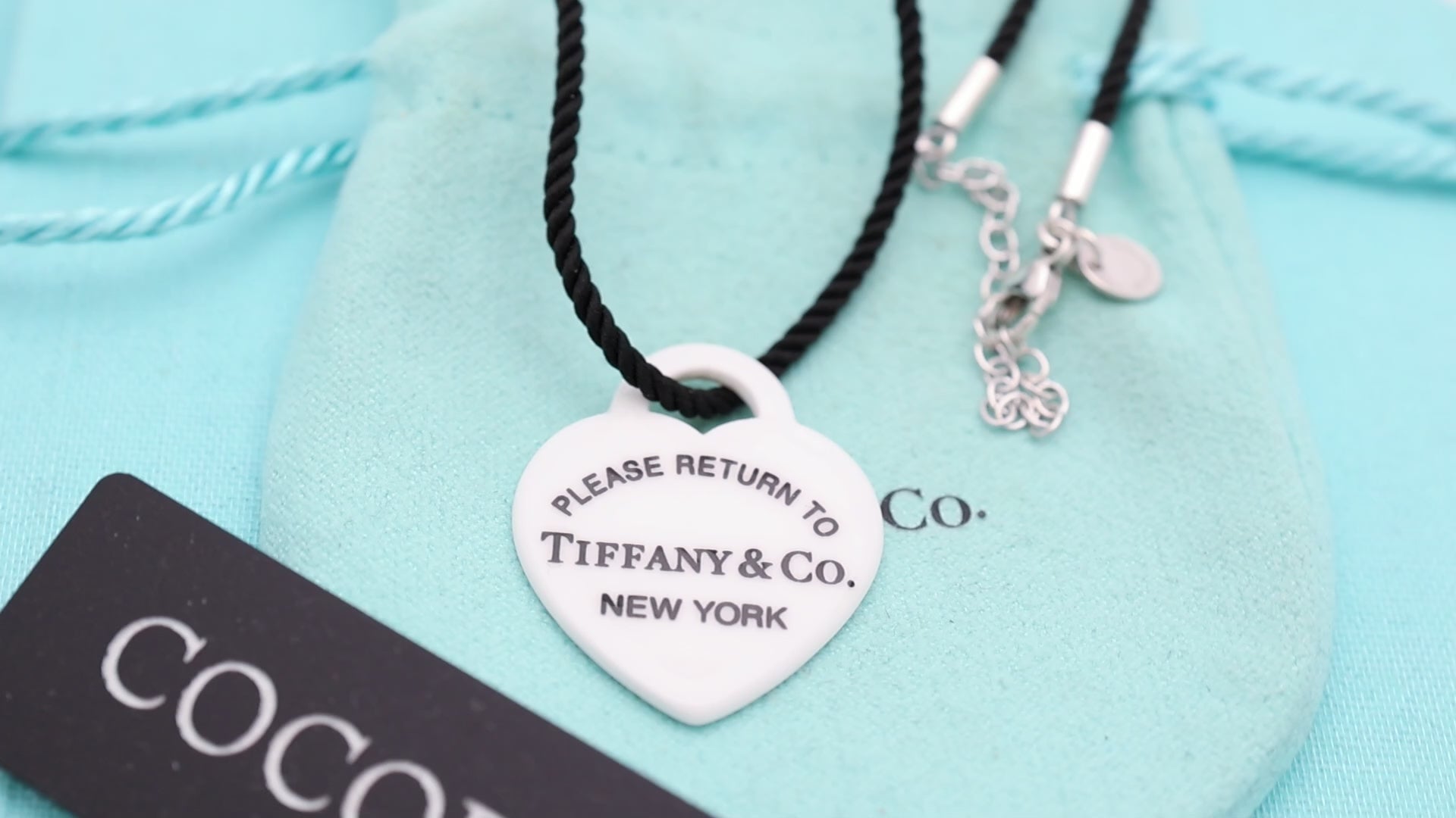 TIFFANY&Co. リターントゥ ティファニー ハート タグ ホワイト ボーン シルク コード ネックレス AG925