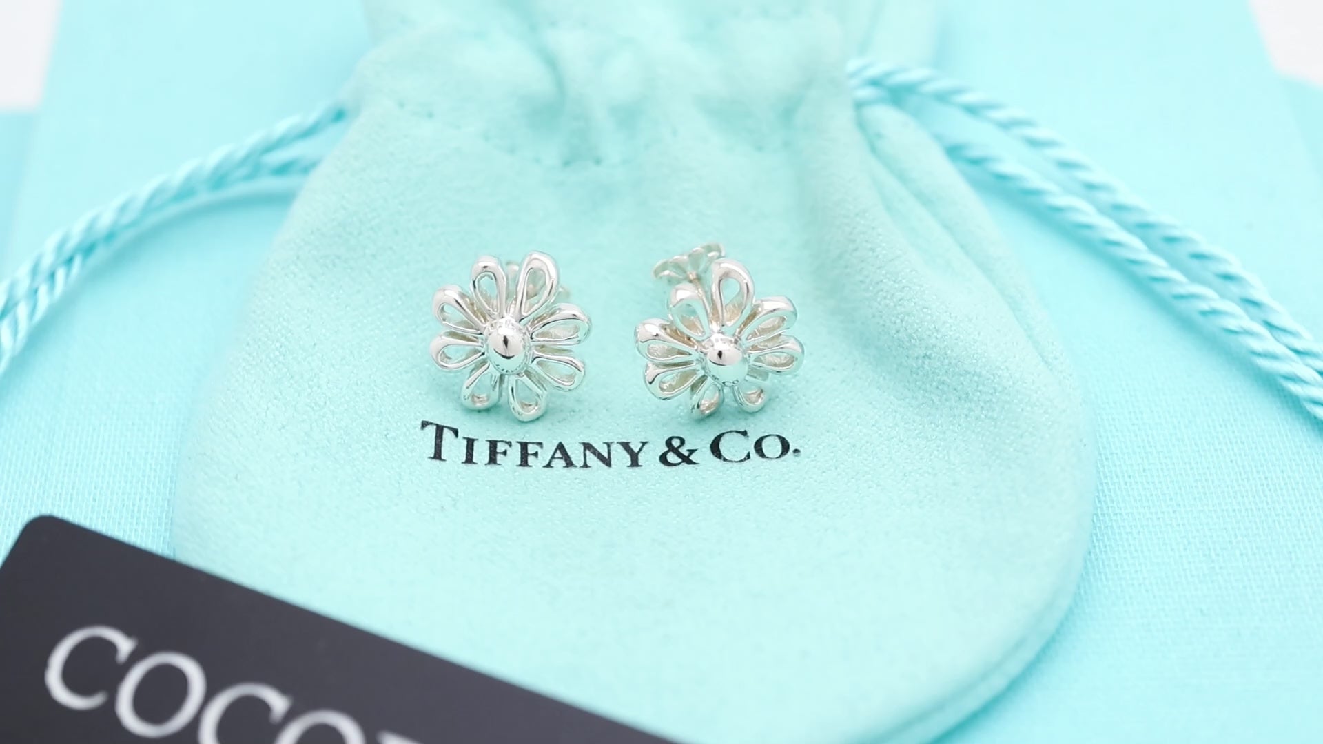 Tiffany & Co. Daisy Flower Stud Earrings Sterling Silver 925