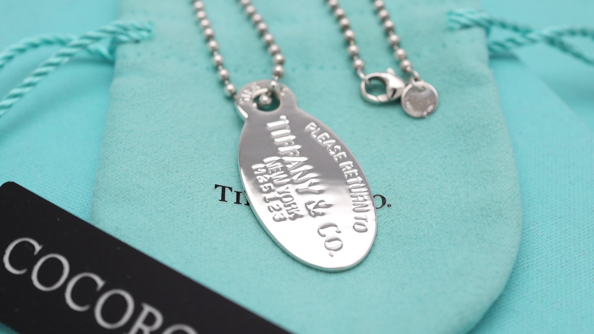TIFFANY&Co.リターントゥ ティファニー オーバル タグ ボール チェーン ネックレス AG925