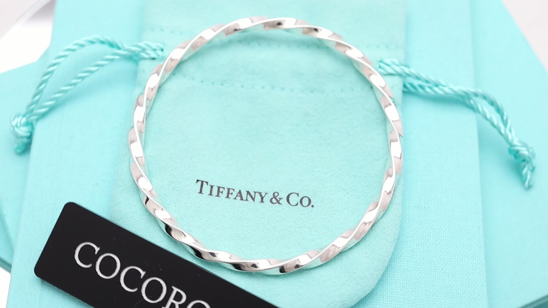 Tiffany & Co. Twist Knife Edge Bangle Bracelet Sterling Silver 925