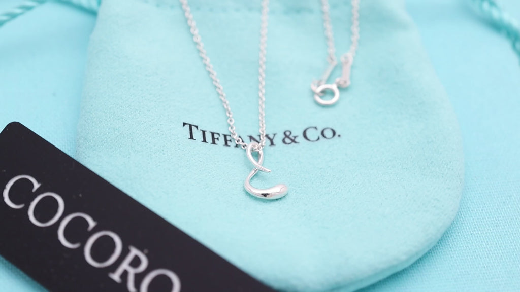 Tiffany & Co. Initial Letter "S" Pendant Necklace Sterling Silver 925