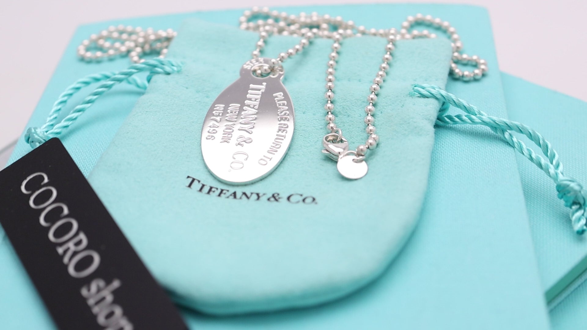 TIFFANY&Co.リターントゥ ティファニー オーバル タグ ボール チェーン ネックレス AG925