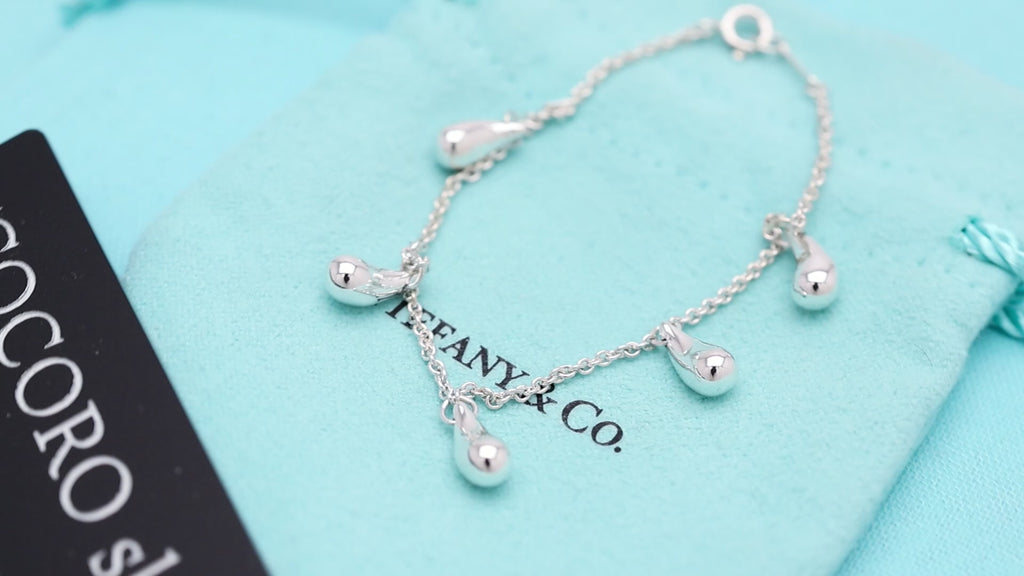 Tiffany & Co. Peretti Five 5 Teardrop Bracelet Sterling Silver 925