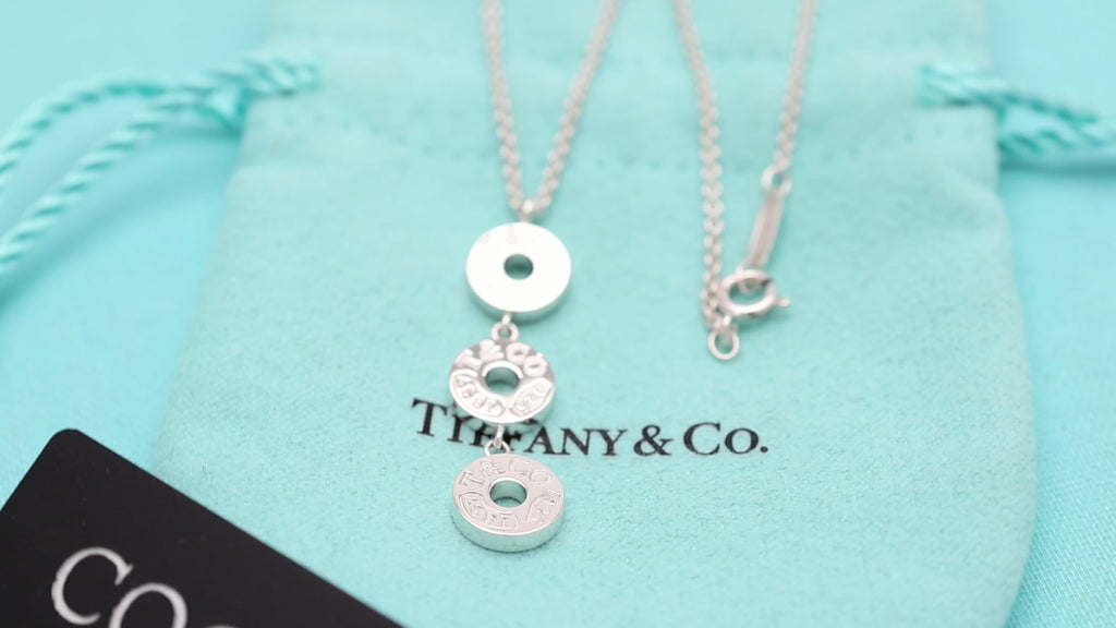 Tiffany & Co. 1837 Triple 3 Circle Pendant Necklace Sterling Silver 925