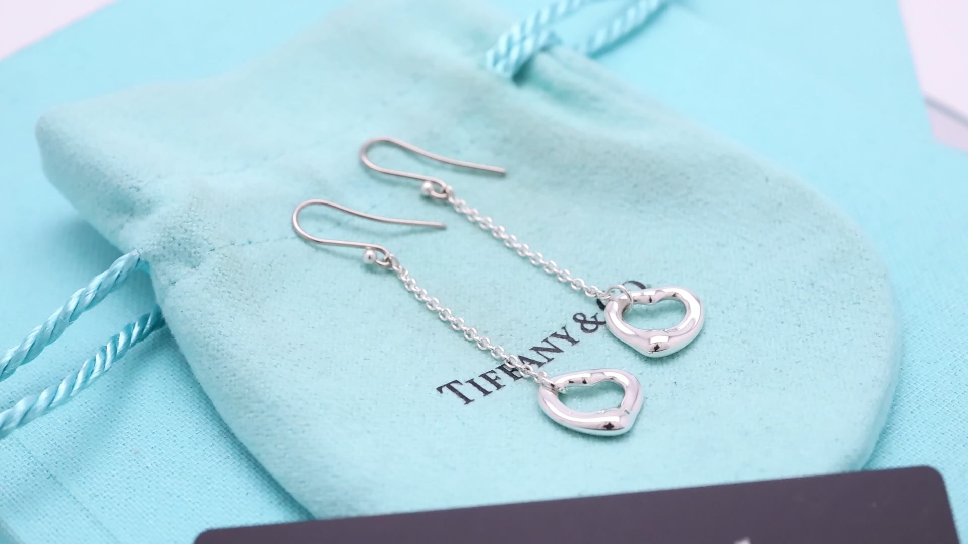 TIFFANY&Co. オープンハート エルサペレッティ ドロップ フック ピアス AG925
