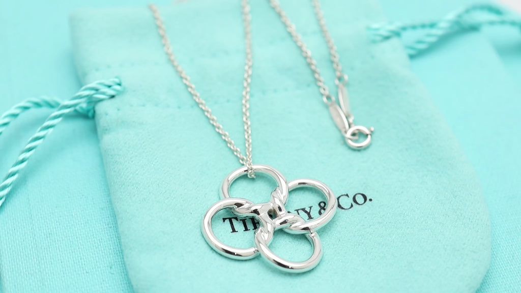 Tiffany & Co. Quadrifoglio Four Leaf Clover Necklace Sterling Silver 925