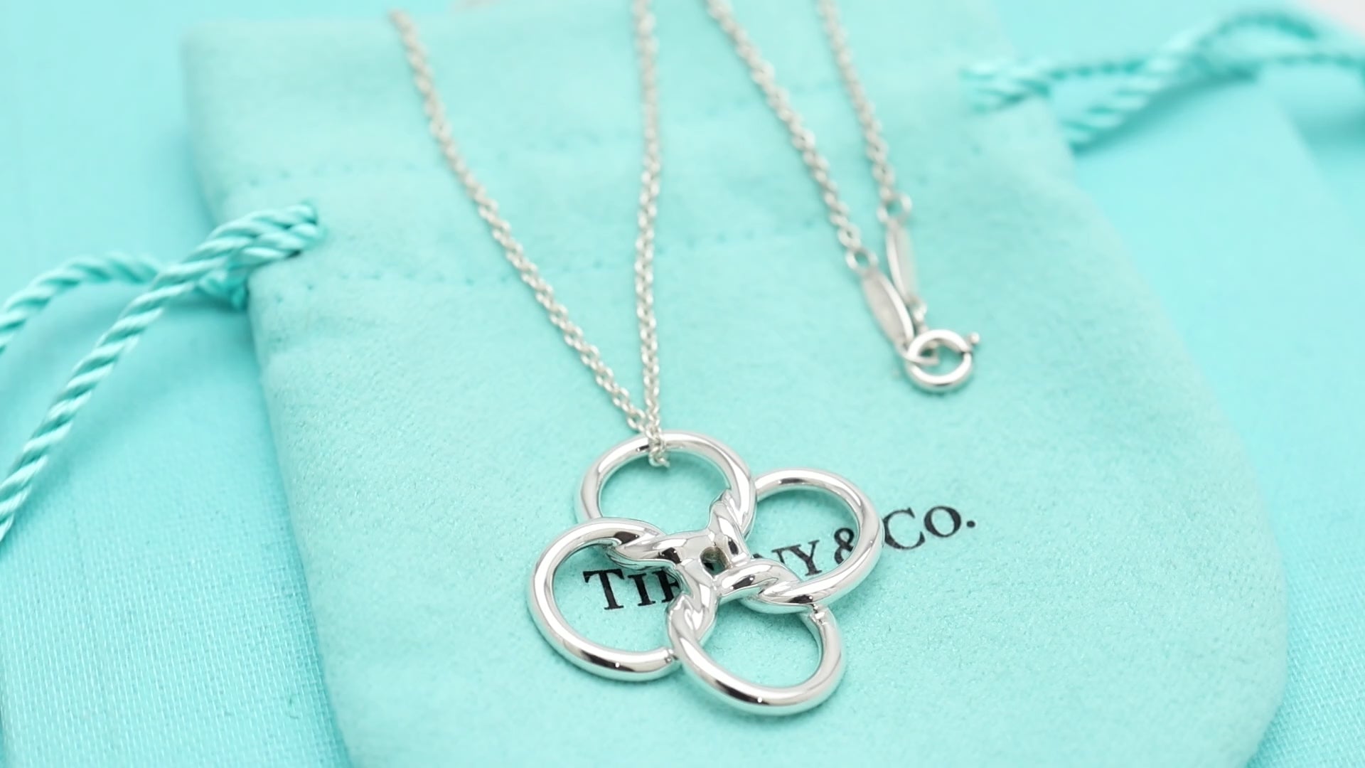 Tiffany & Co. Quadrifoglio Four Leaf Clover Necklace Sterling Silver 925