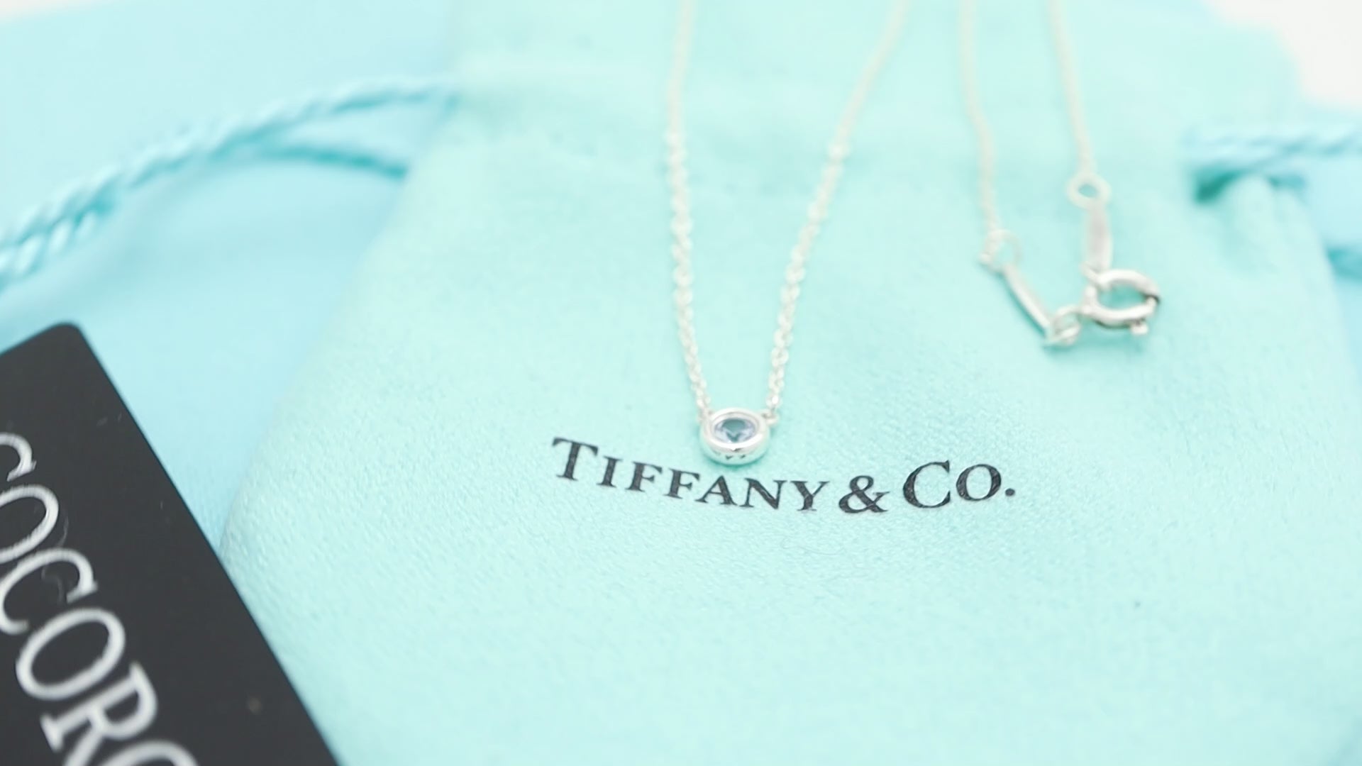 Tiffany & Co. By the Yard Aquamarine Sapphire Necklace Sterling Silver 925