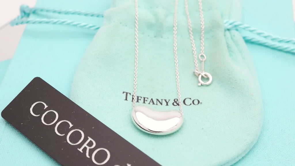  Tiffany & Co. Peretti Large  Bean Necklace  Sterling Silver 925 
