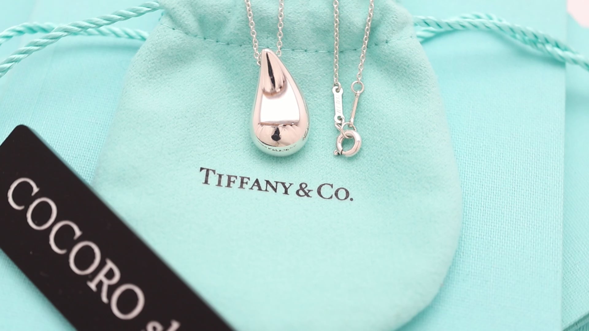 TIFFANY&Co. ラージ ティアドロップ エルサペレッティ ネックレス AG925