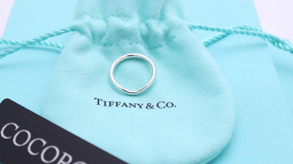 Tiffany & Co. Elsa Peretti Curved Ring Sterling Silver 925 