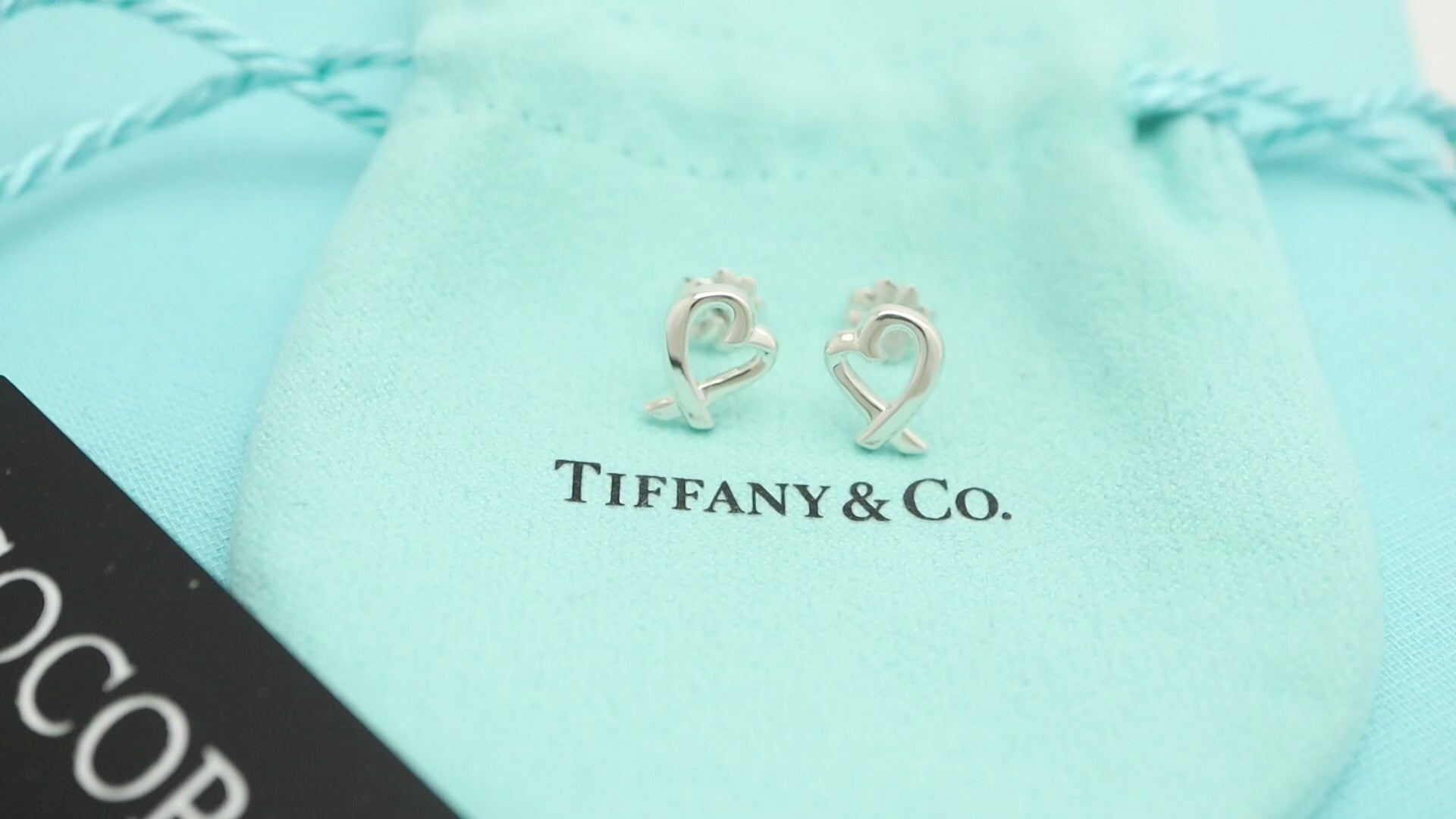 Tiffany & Co. Picasso Loving Heart Stud Earrings Sterling Silver 925 