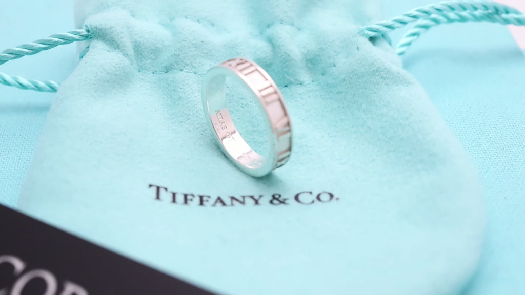 Tiffany & Co. Atlas Ring Size US 5.25 Sterling Silver 925