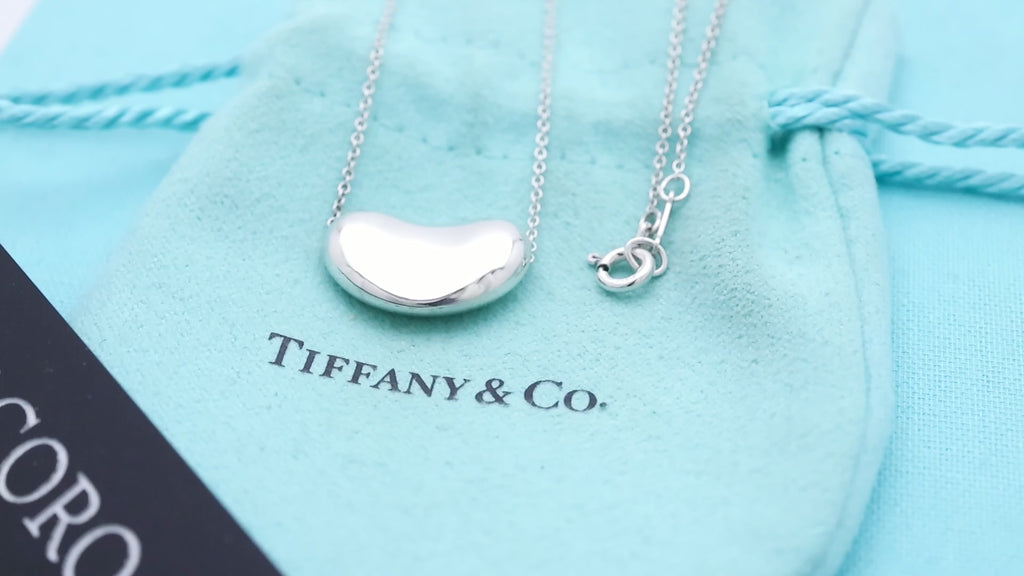  Tiffany & Co. Peretti Large  Bean Necklace  Sterling Silver 925 
