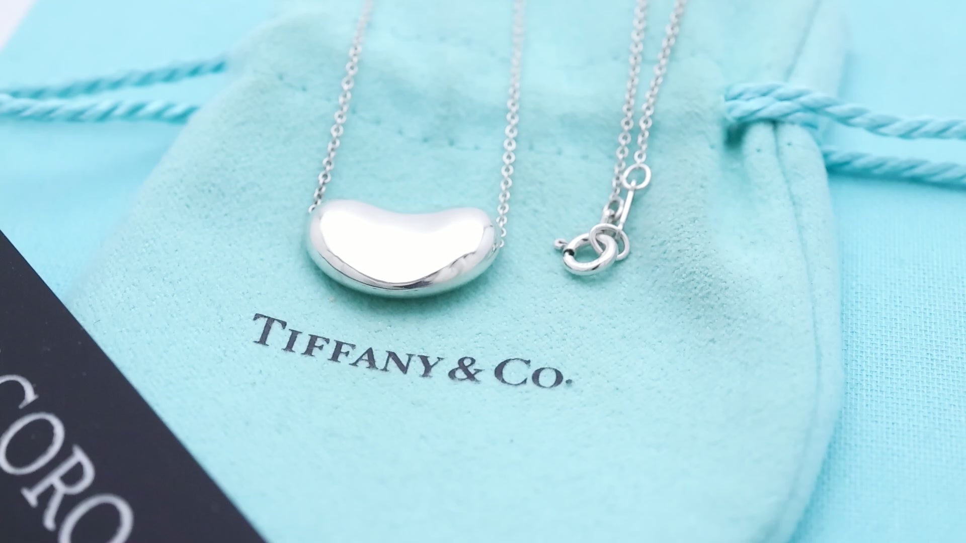  Tiffany & Co. Peretti Large  Bean Necklace  Sterling Silver 925 